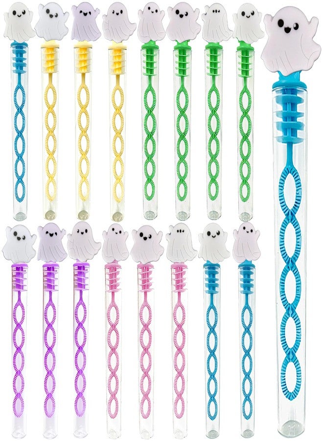 Roaqua 24 Packs Bulk Mini Halloween Ghosts Shape Bubble Wands,School Student Holiday Party Supply,Halloween Party Favors - Image 1