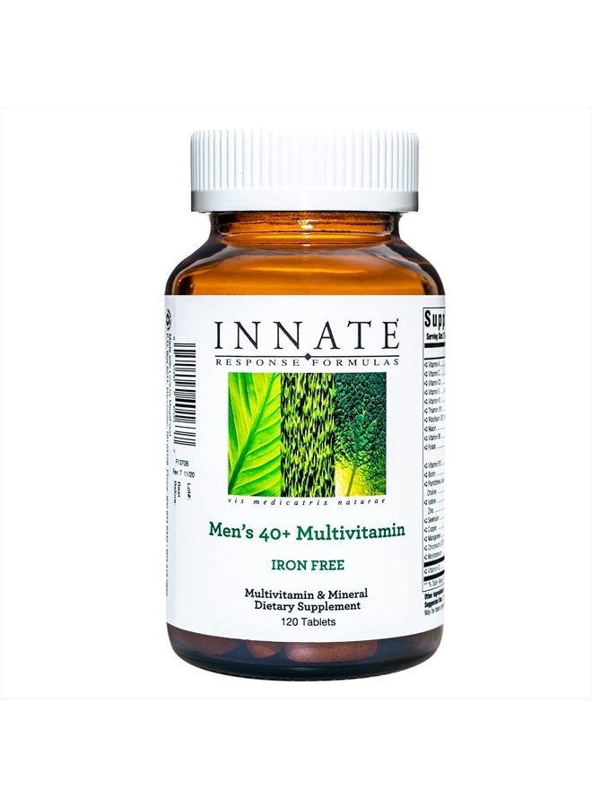Innate Response Formulas Men's 40+ Multivitamin - Daily Multivitamin for Men 40 and Over - Iron-Free - Includes Vitamins B12, B6, and D3 - Vegetarian and Non-GMO - 120 Tablets (60 Servings) - Image 1