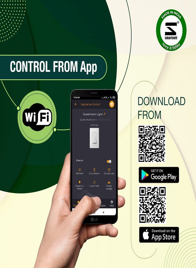 Smarteefi WiFi Smart Switch board | 7 Smart Switches + 1 Smart Plug + | Guaranteed Schedules Works Without Internet | Countdown timer | Compatible with Alexa & Google Home (SB81-6M-SN) - Image 5