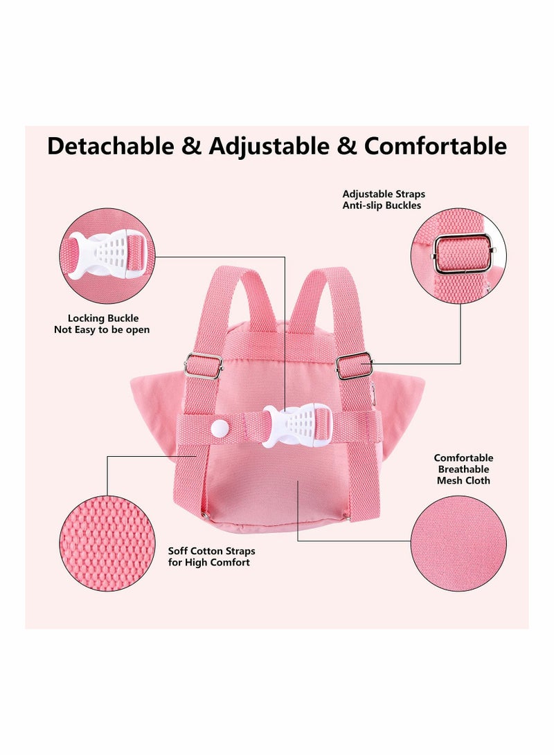 Safe Toddler Backpack with Leash Mini Harness Ideal for Travel and Adventures for Boys and Girls in Pink - Image 4