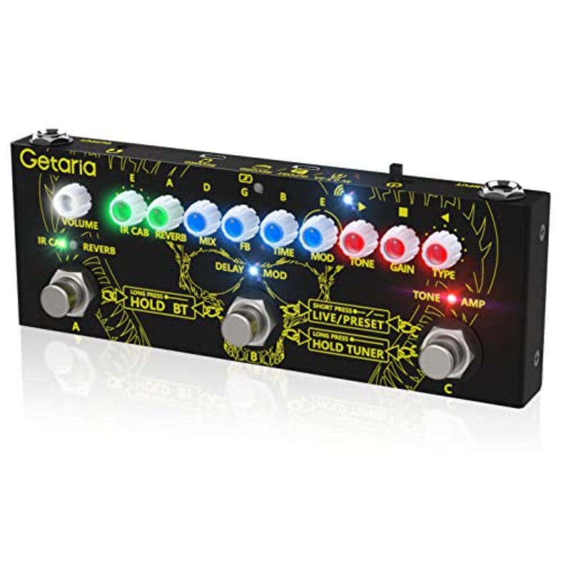 Guitar Effects Pedal with Portable Multi-Effects Processor with IR Charging, Edition, Storage, Bluetooth, Recording, Tuner, 3.5mm Headphones/Amplifier, Built-in Battery - Image 1