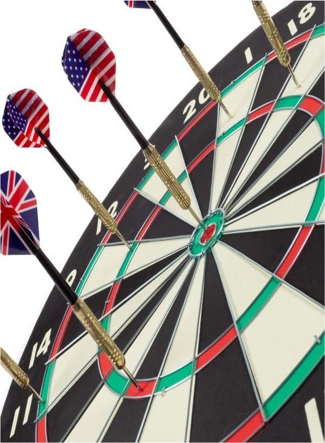 Trademark Games Paper Wound Dart Board – Indoor Hanging 20-Point Darts and Target Bullseye Game – Comes with Six 17g Brass Tipped Darts by Trademark Games - Image 3