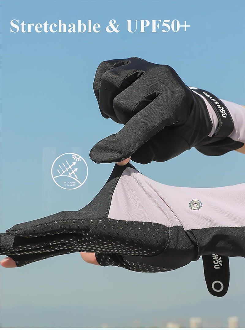 CXQRR Ice Silk Driving Gloves Women UV Protection Summer Gloves Non-Slip Full Finger Outdoor Cyling - Image 4