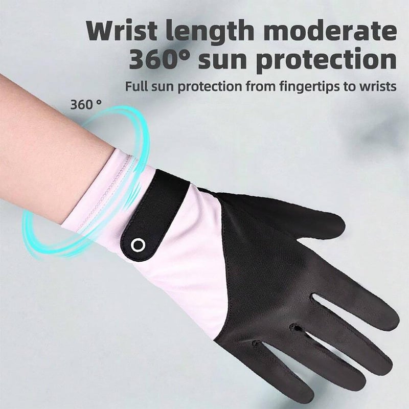 CXQRR Ice Silk Driving Gloves Women UV Protection Summer Gloves Non-Slip Full Finger Outdoor Cyling - Image 5