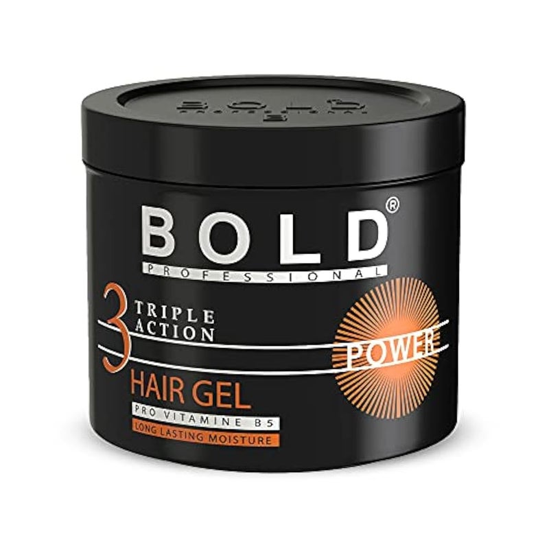 Bold Professional Triple Action Strong Hair Gel - Pro Vitamin B5 - Long-Lasting Shine - Power - 250 Ml - Image 1