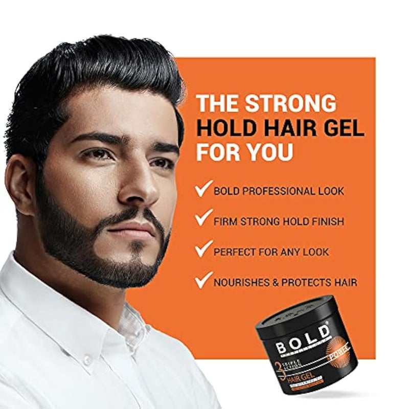 Bold Professional Triple Action Strong Hair Gel - Pro Vitamin B5 - Long-Lasting Shine - Power - 250 Ml - Image 4