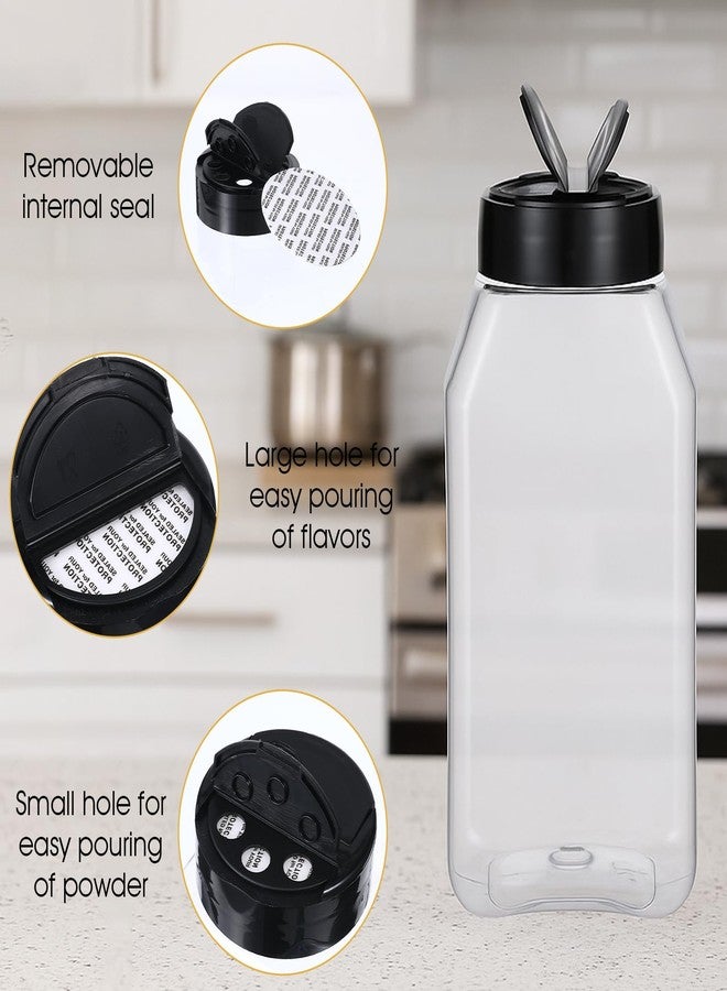 مولين مجموعة مولين من 28 برطمان توابل بلاستيكي سعة 16 أونصة مع أغطية هزازة، زجاجات توابل مربعة بلاستيكية قابلة لإعادة الاستخدام، برطمانات توابل كبيرة، زجاجة شفافة للمساحيق والتوابل والبريق. - Image 3