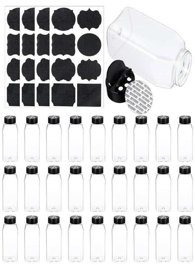 مولين مجموعة مولين من 28 برطمان توابل بلاستيكي سعة 16 أونصة مع أغطية هزازة، زجاجات توابل مربعة بلاستيكية قابلة لإعادة الاستخدام، برطمانات توابل كبيرة، زجاجة شفافة للمساحيق والتوابل والبريق. - Image 4