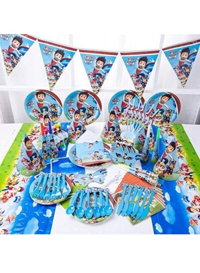 Children's Birthday Party Supplies, Birthday Decoration Supplies Set, Children's Birthday Themed Tableware with Cutlery and Plates - Image 2