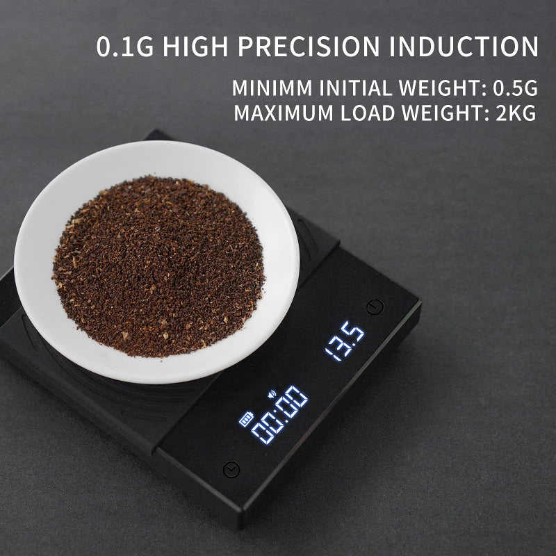 TIMEMORE Coffee Scale Basic 2.0 Electronic Espresso Scale with with Timer,2000 Grams and Water Flow Rate and Timer Function,Flow Rate Display 2024 Upgraded Version - Image 4