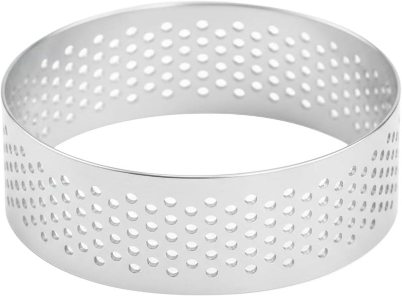 14 Pcs Perforated Tart Rings Set, 2 in Stainless Steel Round Mousse Tart Rings, 0.8 mm Thick with Vent Holes, Cake Ring Molds for Baking Desserts - Image 3