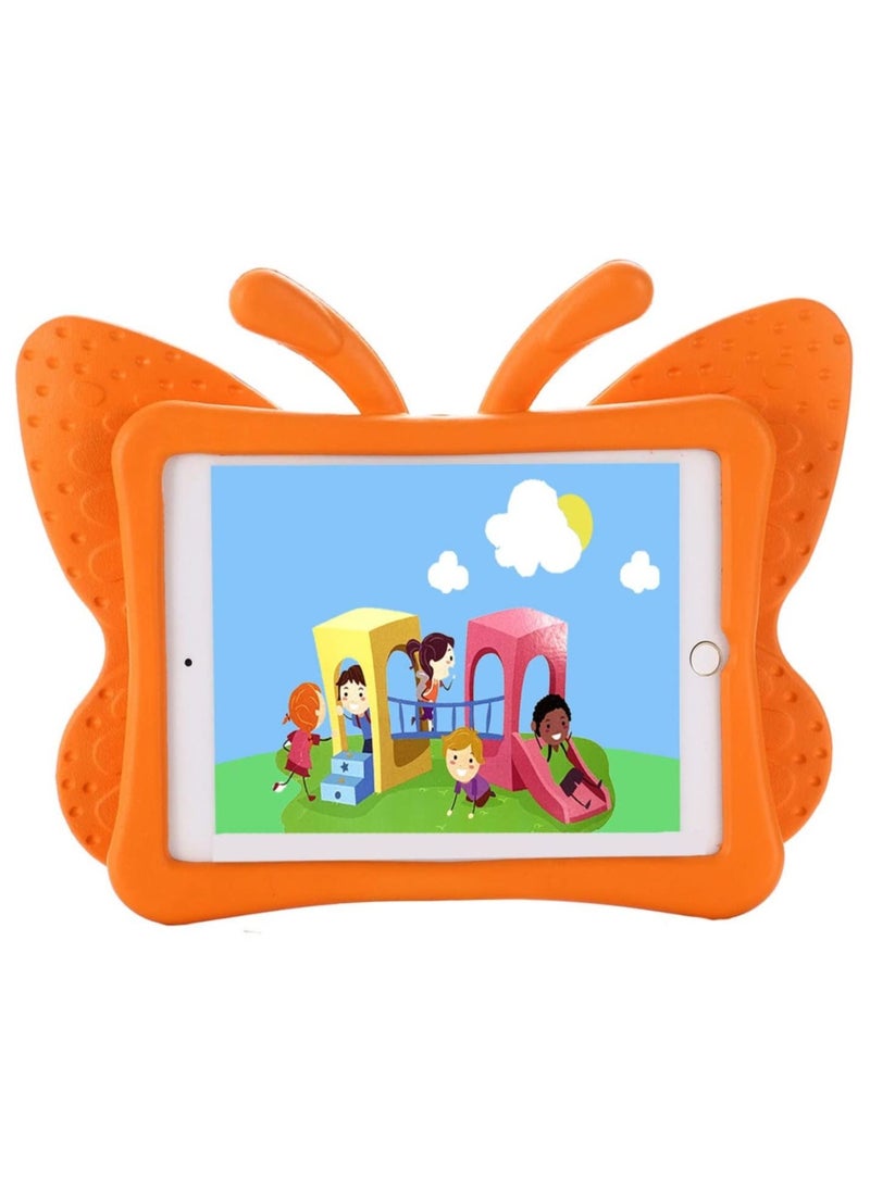 Generic - iPad case for Kids, 3D Cartoon Butterfly Non-Toxic EVA Light Weight Kid Proof Shockproof case with Kickstand for ipad 5/ ipad 6 /ipad pro 9.7/ New iPad 2017 case (Orange) - Image 1