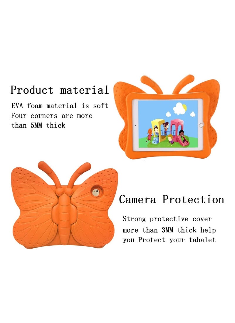 Generic - iPad case for Kids, 3D Cartoon Butterfly Non-Toxic EVA Light Weight Kid Proof Shockproof case with Kickstand for ipad 5/ ipad 6 /ipad pro 9.7/ New iPad 2017 case (Orange) - Image 1