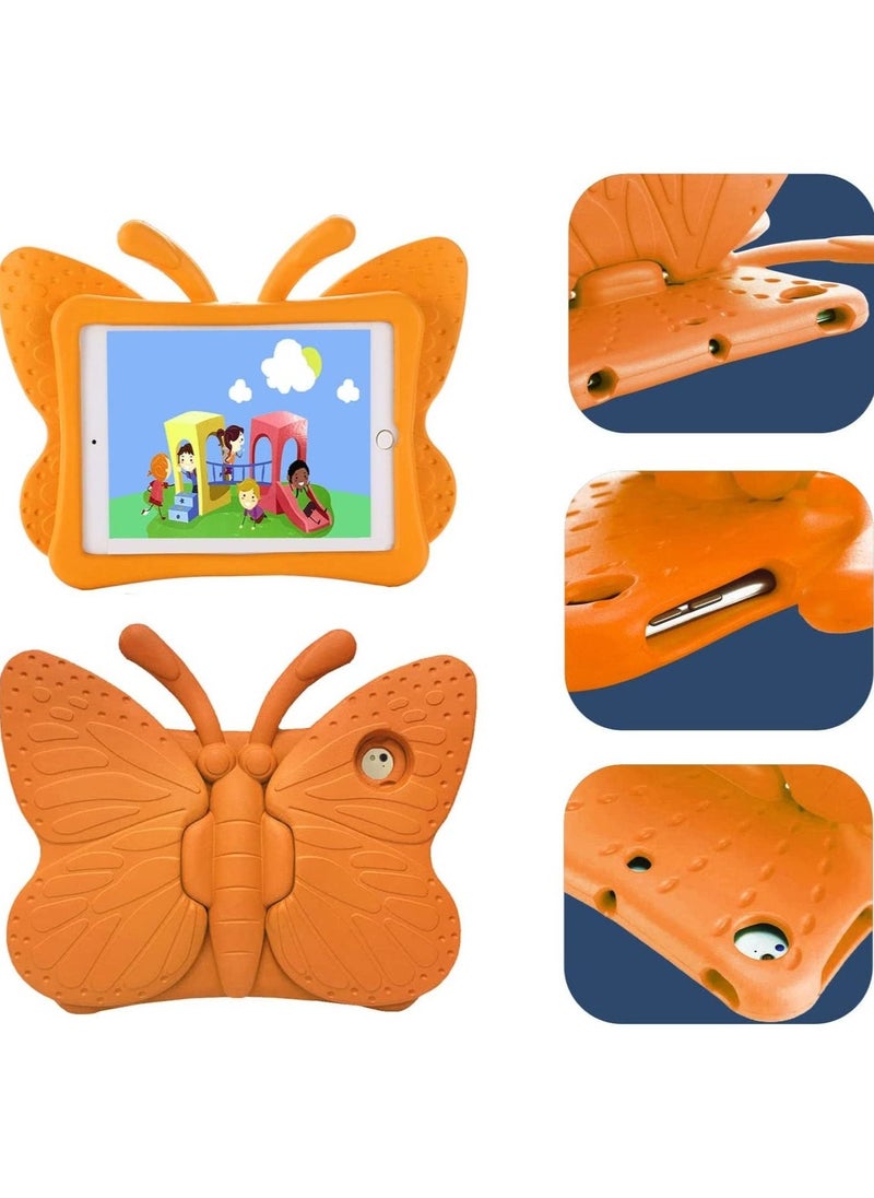 Generic - iPad case for Kids, 3D Cartoon Butterfly Non-Toxic EVA Light Weight Kid Proof Shockproof case with Kickstand for ipad 5/ ipad 6 /ipad pro 9.7/ New iPad 2017 case (Orange) - Image 1