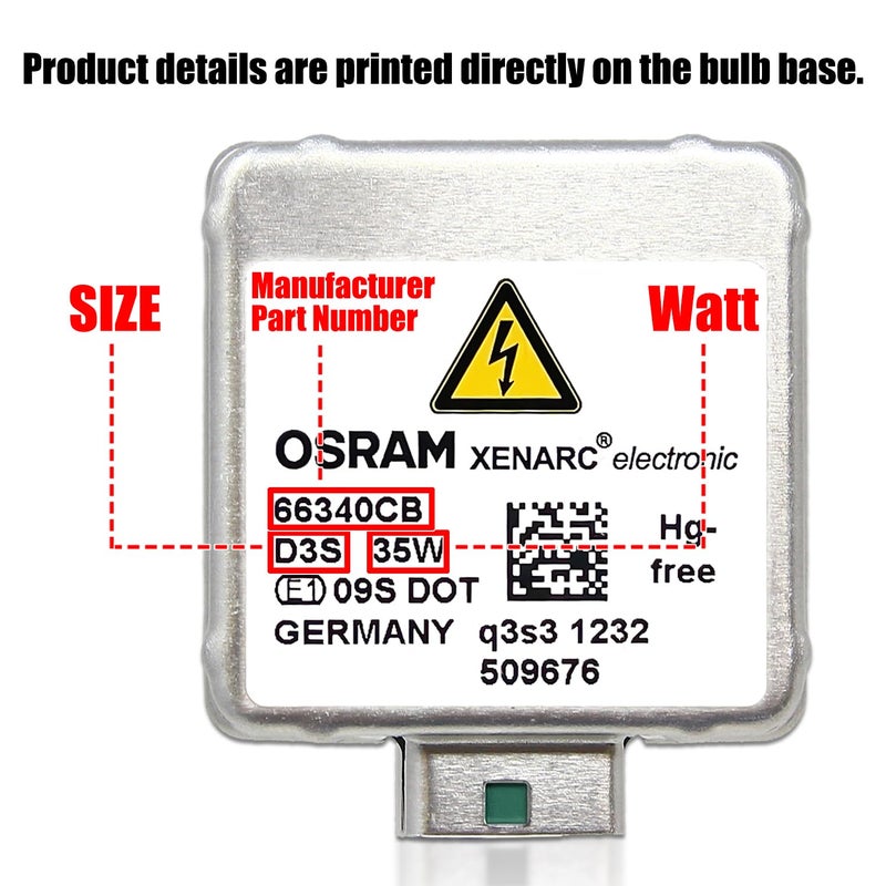 Osram Xenarc D3S Cool Blue 66340CB HID Xenon Headlight Bulbs 42V 35W 5500K Made in Germany | Pack of 2 - Image 4