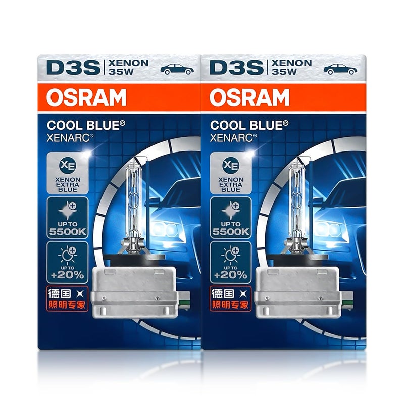 Osram Xenarc D3S Cool Blue 66340CB HID Xenon Headlight Bulbs 42V 35W 5500K Made in Germany | Pack of 2 - Image 1