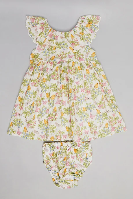 R&B Floral Print Flared Dress with Bloomers