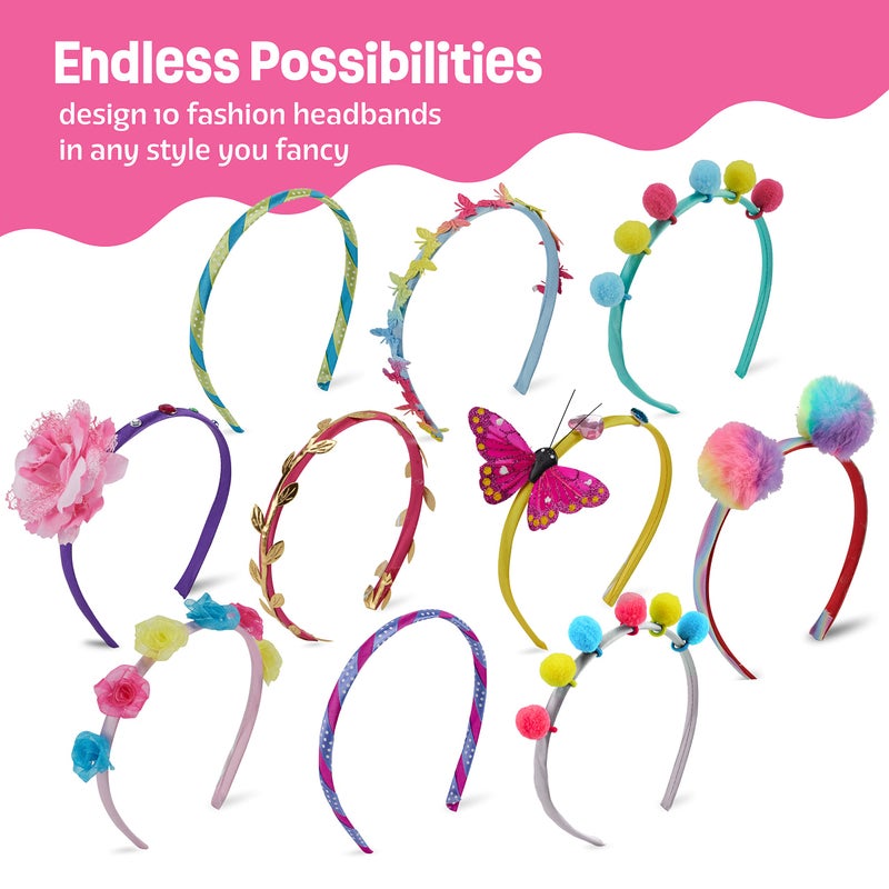 Pretty Me Headband Making Kit for Girls - Make Your Own Fashion Headbands for Kids - DIY Hair Accessories Set - Arts & Crafts Easter Gift for Ages 5-12 Year Old Girl - Little Children's Art & Craft Gifts - Image 4