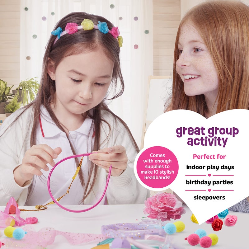 Pretty Me Headband Making Kit for Girls - Make Your Own Fashion Headbands for Kids - DIY Hair Accessories Set - Arts & Crafts Easter Gift for Ages 5-12 Year Old Girl - Little Children's Art & Craft Gifts - Image 3