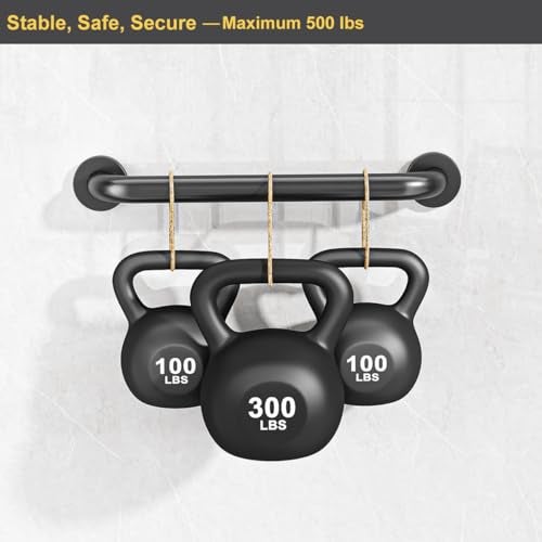FANHAO 2 Pack Shower Grab Bar, 16 Inch Stainless Steel Bathroom Grab Bar Handicap Bars, Heavy Duty Shower Handle Bath Handle, Safety Bars for Seniors, Elderly or Handicapped (Matte Black) - Image 3