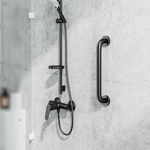 FANHAO 2 Pack Shower Grab Bar, 16 Inch Stainless Steel Bathroom Grab Bar Handicap Bars, Heavy Duty Shower Handle Bath Handle, Safety Bars for Seniors, Elderly or Handicapped (Matte Black) - Image 4