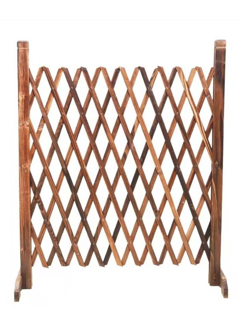 LINGWEI Wooden Expandable Trellis Fence Freestanding Brown 98x120x10cm - Image 1