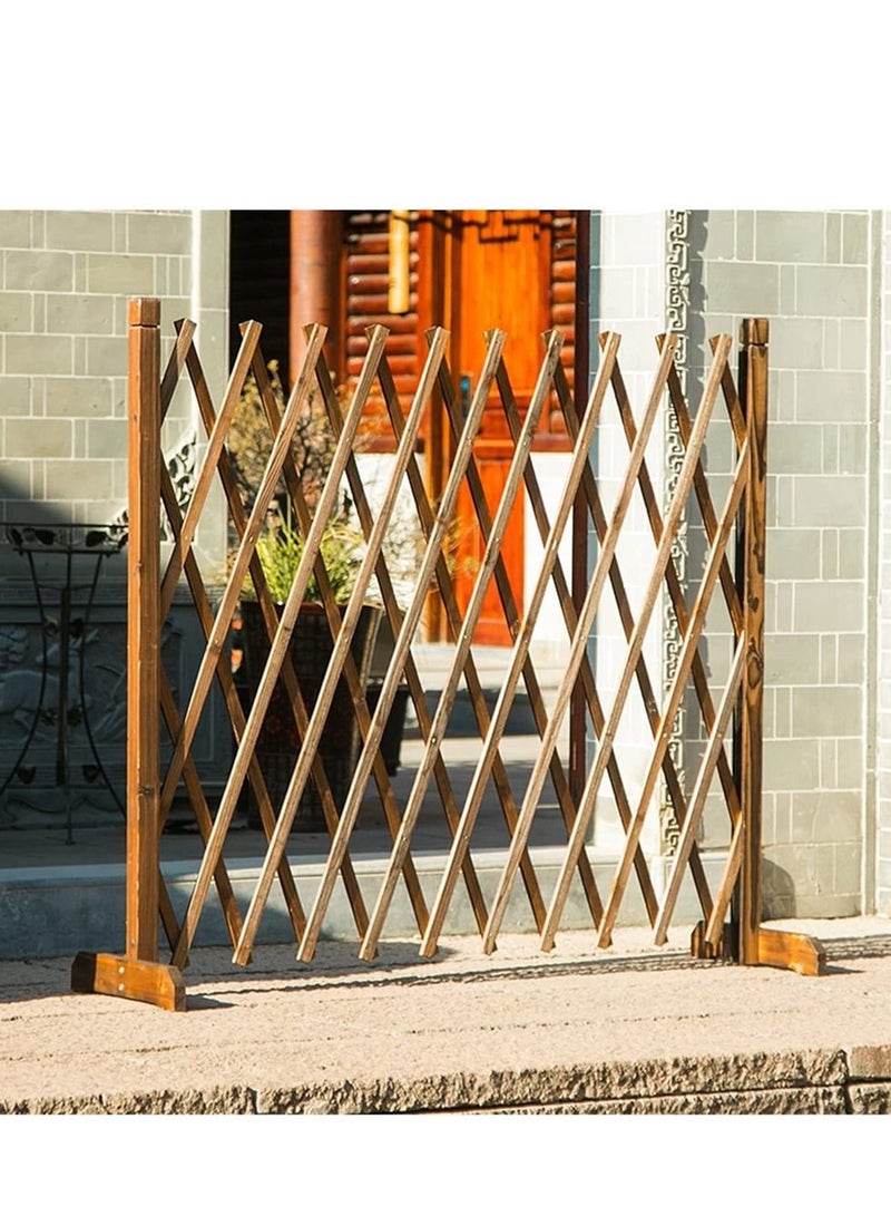LINGWEI Wooden Expandable Trellis Fence Freestanding Brown 98x120x10cm - Image 5