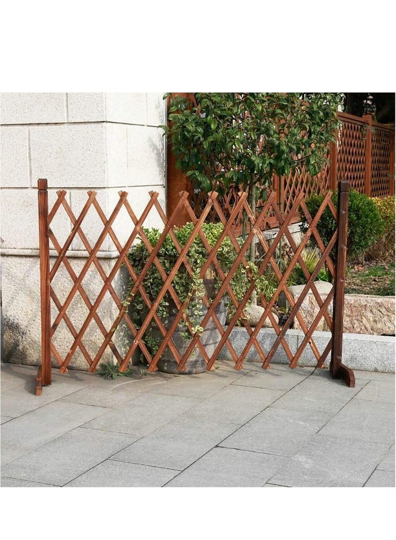 LINGWEI Wooden Expandable Trellis Fence Freestanding Brown 98x120x10cm - Image 3
