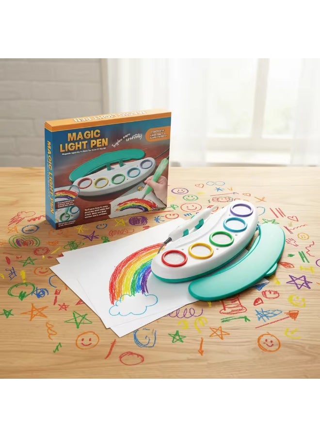 DubaiGallery Magic Light Pen Art and Drawing Kit for Kids, Innovative Color Changing Ink Toy with Colorful Drawing Options, Reusable Paper, Creative Painting Activity, Educational Entertainment Set and Children’s Gift - Image 5