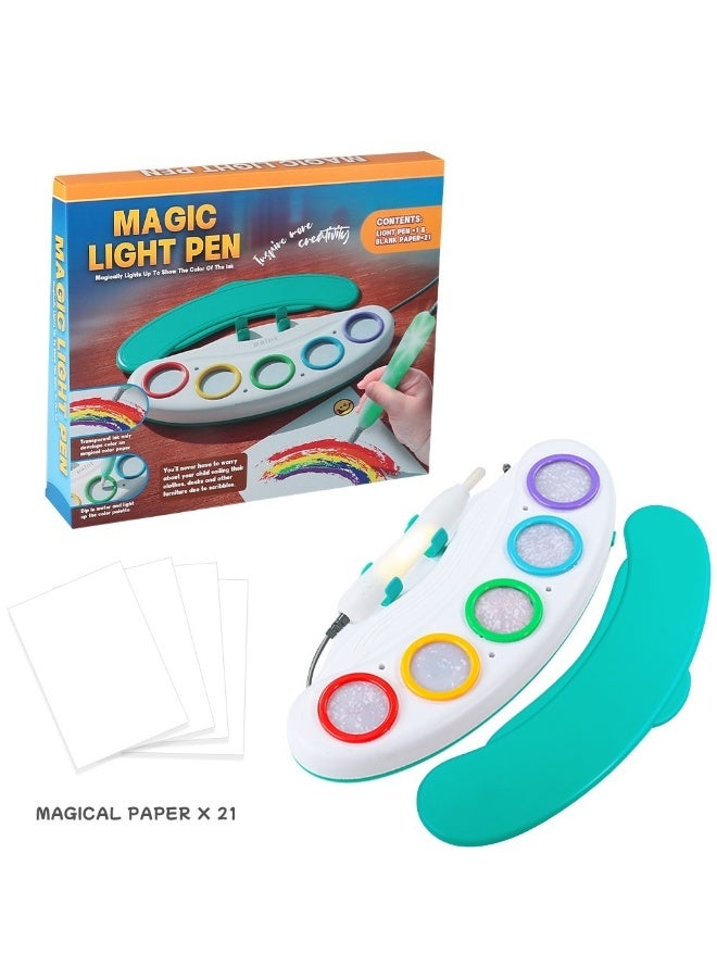 DubaiGallery Magic Light Pen Art and Drawing Kit for Kids, Innovative Color Changing Ink Toy with Colorful Drawing Options, Reusable Paper, Creative Painting Activity, Educational Entertainment Set and Children’s Gift - Image 4