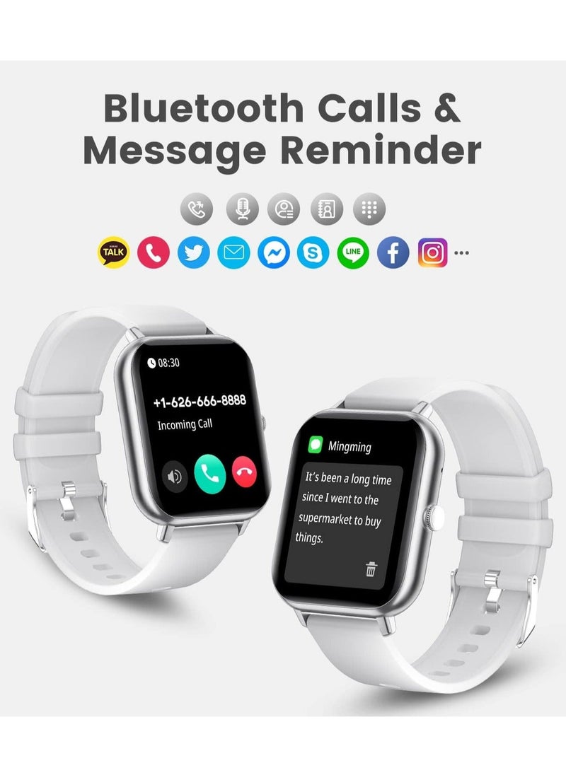 1.85-inch Smartwatch with Answer/Make Calls, Fitness Tracker Heart Rate Monitor, Sleep Monitor, Step Counter with 21 Sports Modes, IP68 Waterproof Smart Watch for Android/iPhones
