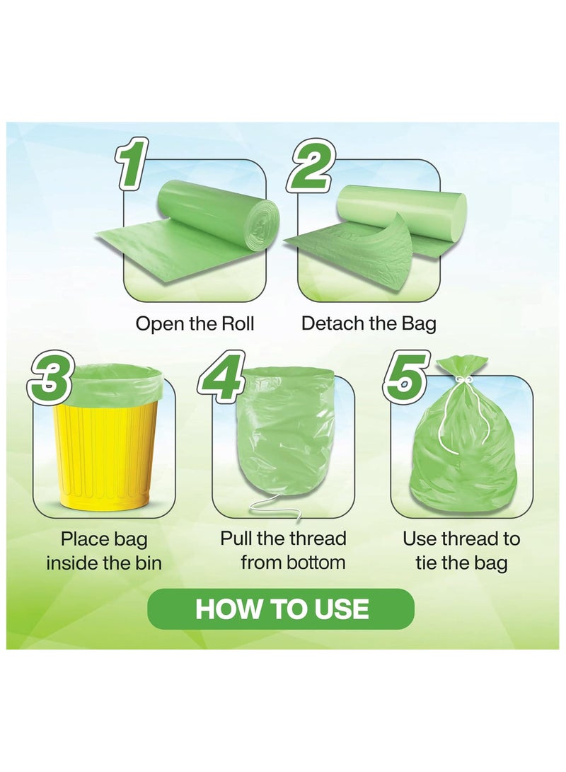 shalimar Shalimar Extra Large Garbage Bag – 60 Bags (4 Rolls) – 76 x 93 cm – Fits 35 to 45 Gallon Bins – Leak-Proof Dustbin/Trash Bags – Green  - Image 5