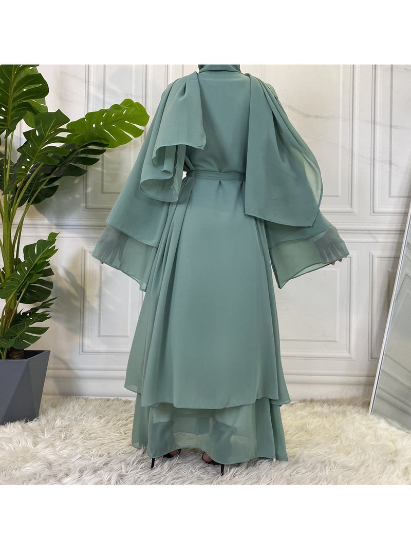 إسكدنيا Women Abaya, Comfortable Muslim Dress Solid Loose Fit Long Cardigan Hijab, Durable And Breathable Robe Open Front Kaftan Maxi Dress For Women Teens, (Size L, Sapphire) - Image 2