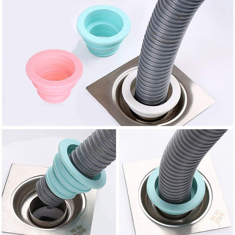 DHVSAM Dhvsam Silicone Drain Pipe Hose Sealing Plug, Washing Machine Plug Ring Hose Deodorant Sewer Seal Ring Clean Tool for Home Bathroom,Laundry Room,Kitchen,Floor Drain (Pack of 2, Random)  - Image 2