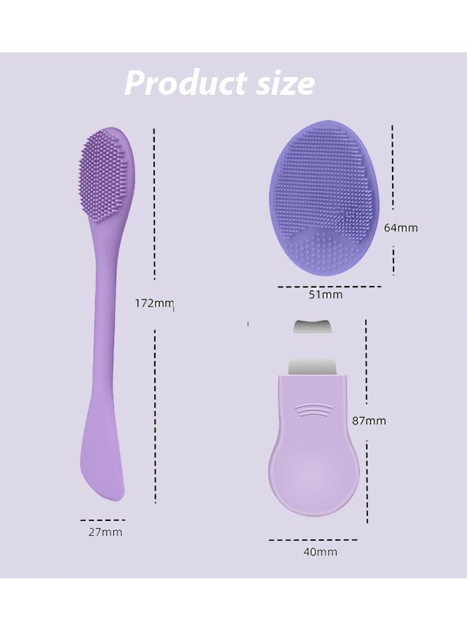 إم إكس إن فرشاة تنظيف وفرشاة تنظيف الوجه وماسحة قناع الوجه المصنوعة من السيليكون, 2 بوصة 1 ماسحة فرشاة حفر الأنف للتنظيف العميق (أرجواني) - Image 2