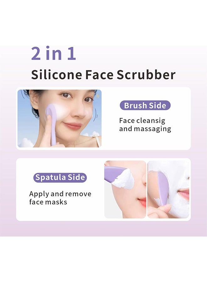 إم إكس إن فرشاة تنظيف وفرشاة تنظيف الوجه وماسحة قناع الوجه المصنوعة من السيليكون, 2 بوصة 1 ماسحة فرشاة حفر الأنف للتنظيف العميق (أرجواني) - Image 3