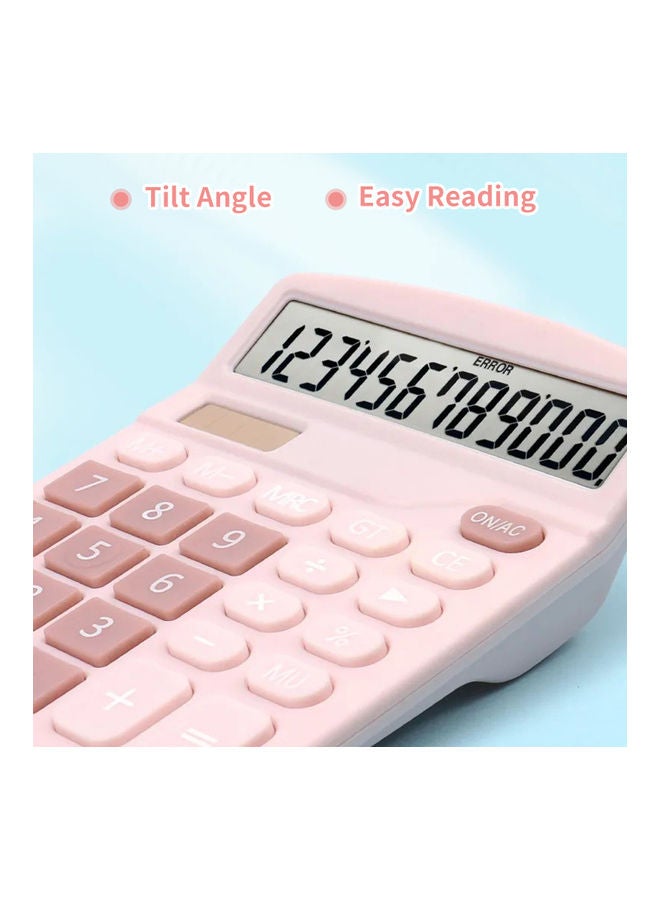 إسكدنيا آلة حاسبة مكتبية بوظيفة قياسية بشاشة سعة 12 رقما وردي - Image 5