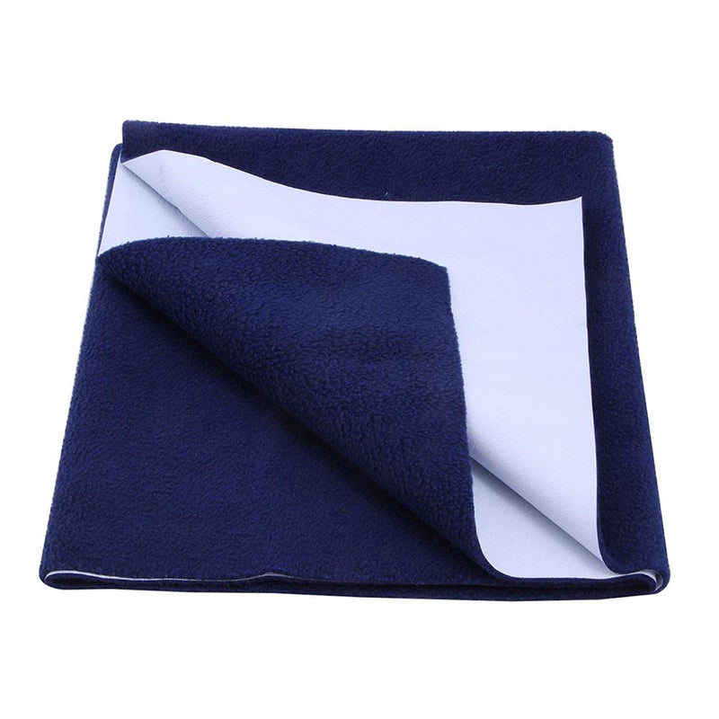 Dream King Waterproof Quick Dry Sheet for Baby| Bed Pad Anti-Piling Fleece Extra Absorbent Washable Matress Protector| Baby Bed Protector - Size Large 140X100 Cm (Navy Blue) - Image 1
