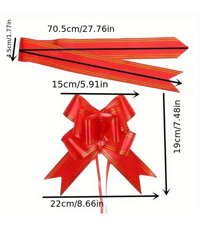 Pink 30pcs Large Gift Wrapping Bows 5.5 Inch Diameter Gold Border - Image 3