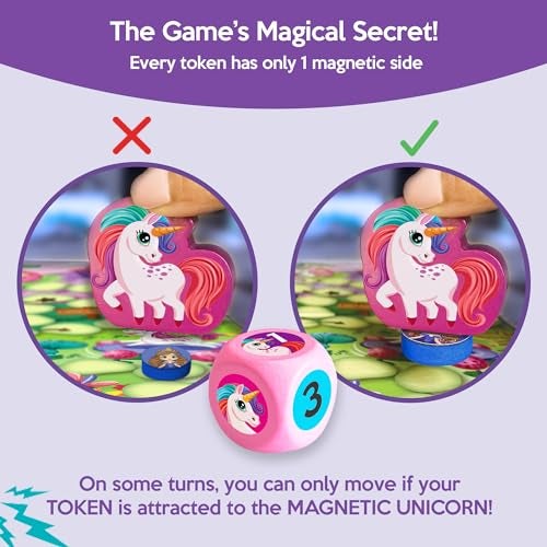 CHALK AND CHUCKLES Chalk & Chuckles Princess Race Board Game for Kids with Magnetic Twist, Unicorn Toys for Kids, Fun Strategy & Memory Game, Gift for Girls & Boys Ages 3, 4, 5, 6, 7, 8 Years, 2-4 Players - Image 5