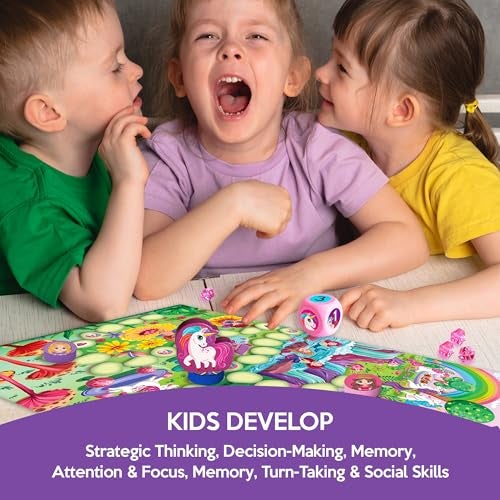 CHALK AND CHUCKLES Chalk & Chuckles Princess Race Board Game for Kids with Magnetic Twist, Unicorn Toys for Kids, Fun Strategy & Memory Game, Gift for Girls & Boys Ages 3, 4, 5, 6, 7, 8 Years, 2-4 Players - Image 3