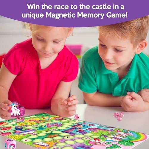 CHALK AND CHUCKLES Chalk & Chuckles Princess Race Board Game for Kids with Magnetic Twist, Unicorn Toys for Kids, Fun Strategy & Memory Game, Gift for Girls & Boys Ages 3, 4, 5, 6, 7, 8 Years, 2-4 Players - Image 2