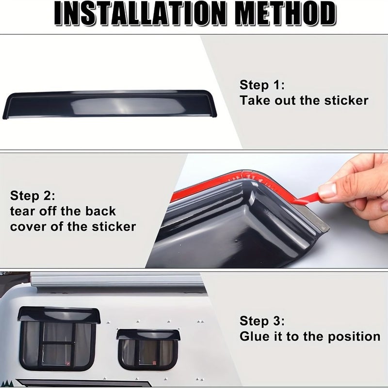 Black 19.69in ABS RV Window Rain Cover Easy Installation for Cars Trailers - Image 5