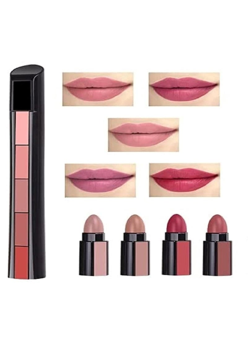 Huitich 5-in-1 Nude Matte Lipstick – Model 02 - Image 1