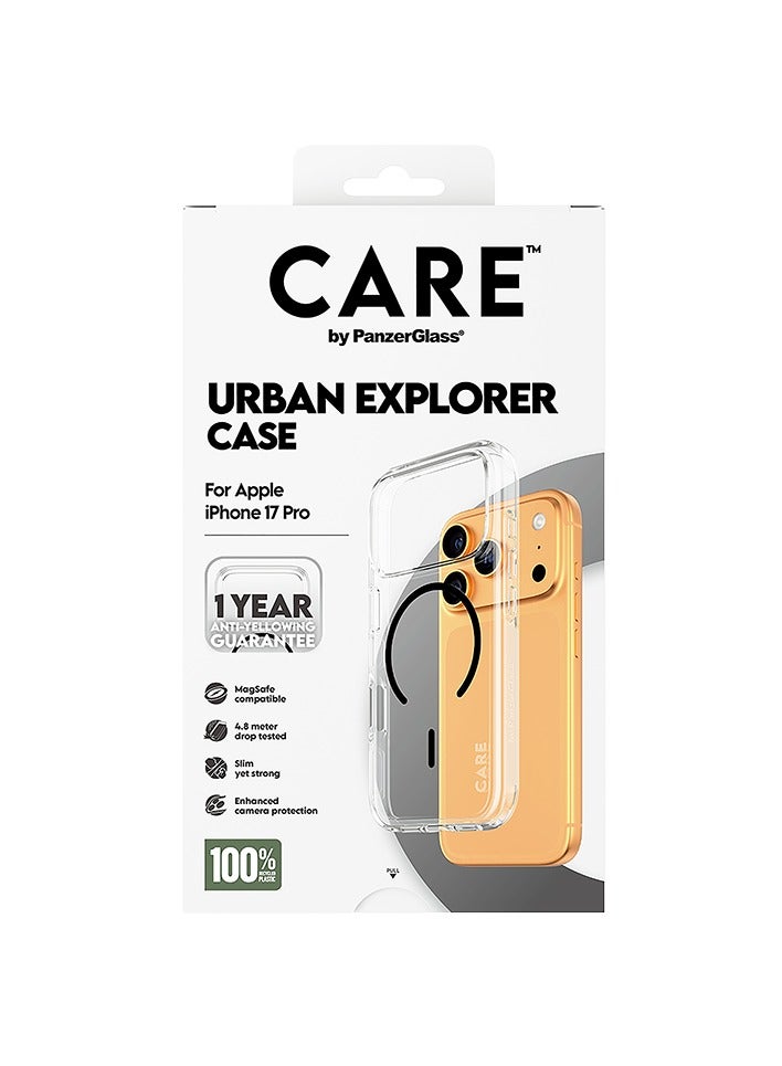 بانزرجلاس كفر حماية بانزر جلاس CARE فلاقشيب اربان اكسبلورر MagSafe أسود ايفون 17 برو شفاف - Image 4