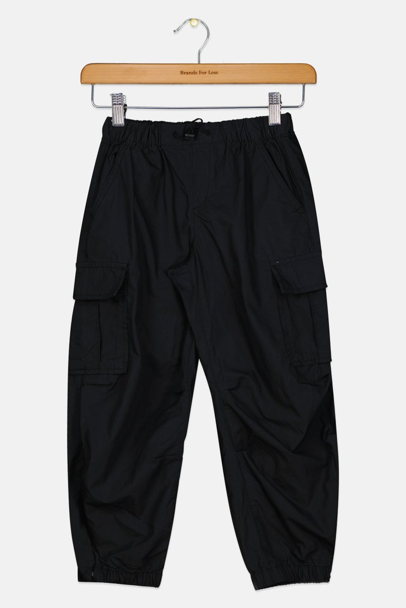 GAP Kids Girl Plain Toggle Closure Cargo Pants, Black  - Image 1