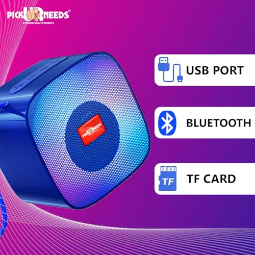 Pick Ur Needs Wireless Rechargeable Portable Bluetooth Speaker | Water Proof | Splash Proof | Premium Speaker Compatible with All Mobile Phone (Blue) - Image 3