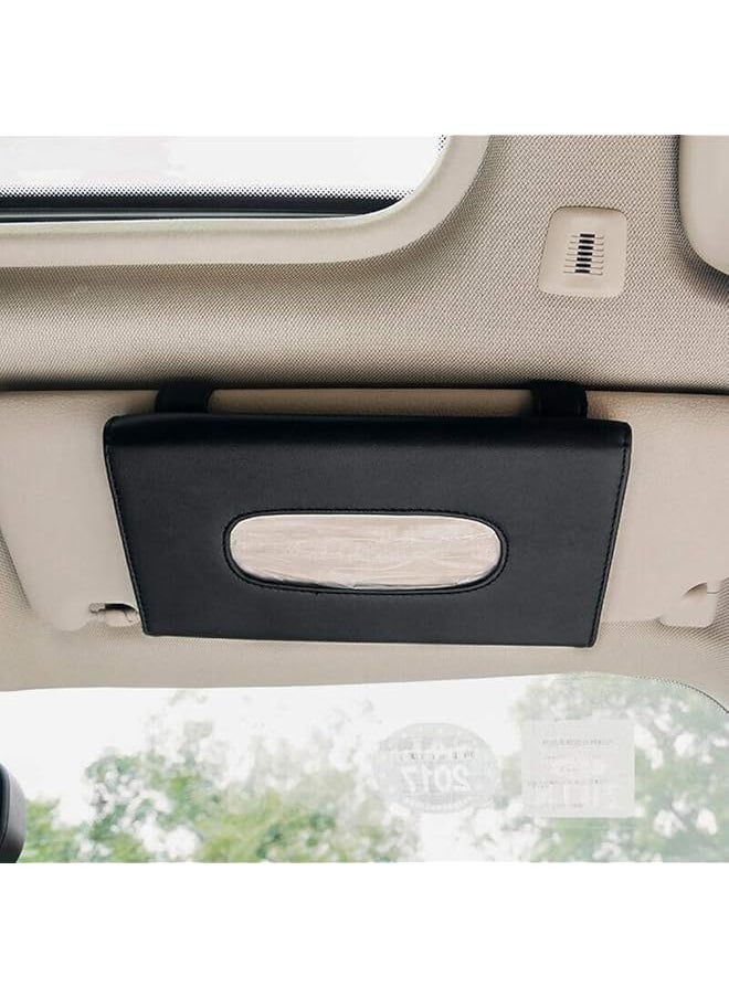 erorex - Car Tissue Holder Sun Visor Napkin Dispenser Truck Vehicle Paper Towel Box Pu Leather Tissue Case Cover For Backseat And Sun Visor - Image 1