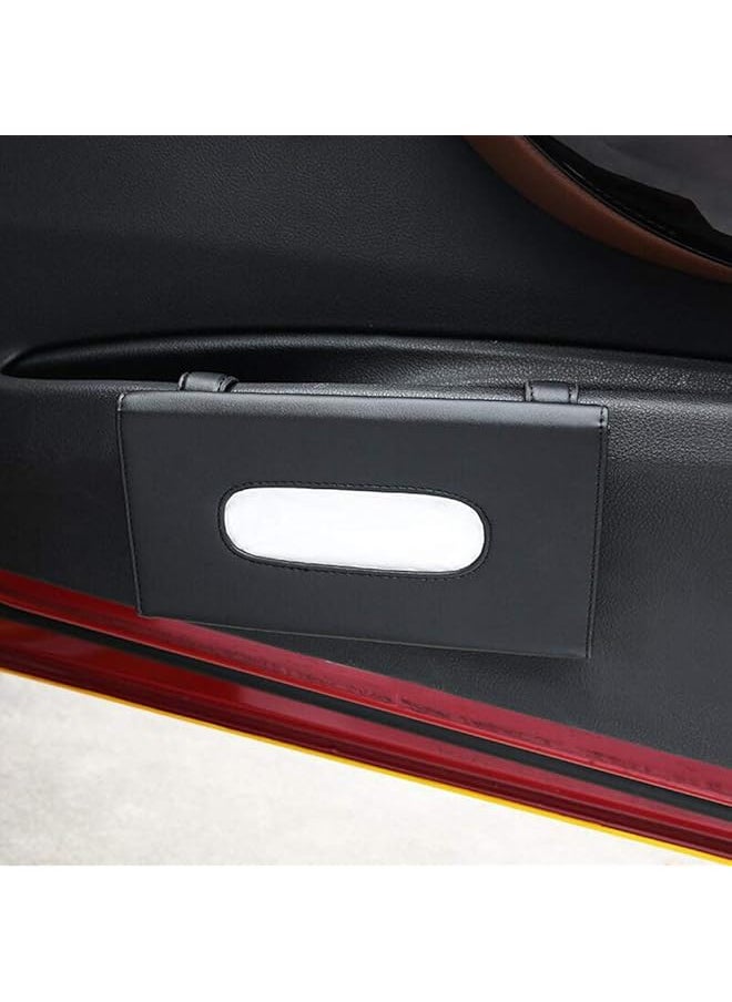 erorex - Car Tissue Holder Sun Visor Napkin Dispenser Truck Vehicle Paper Towel Box Pu Leather Tissue Case Cover For Backseat And Sun Visor - Image 1