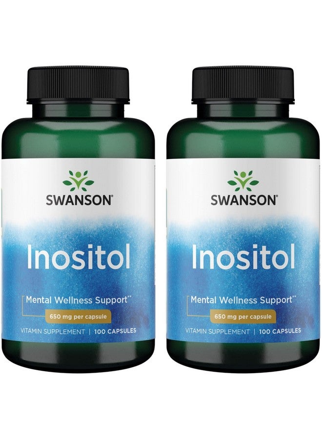 Swanson Premium Brand Swanson Inositol 650 Milligrams 100 Capsules (2 Pack)